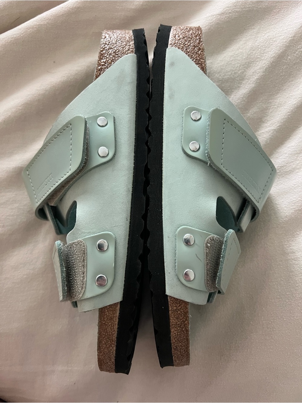 Birkenstock Uji Nubuck Sandal Size 40 RT $160 NWOT Surf Green